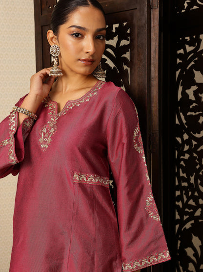 Floral Yoke Design Thread Work Jashn Kurta with Trousers & Dupatta