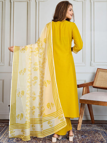 Women Printed Anarkali Kurta & Trouser With Dupatta Kurta Sets